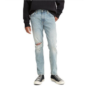 NEW Levis Mens 512 Slim Taper FIt Flex Destructed Jeans Lightwash Size 34 X 34
